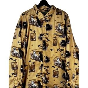 Field Tested OutdoorLife Men's Button‎ Shirt 3XL Gold Labrador Ducks Hunting